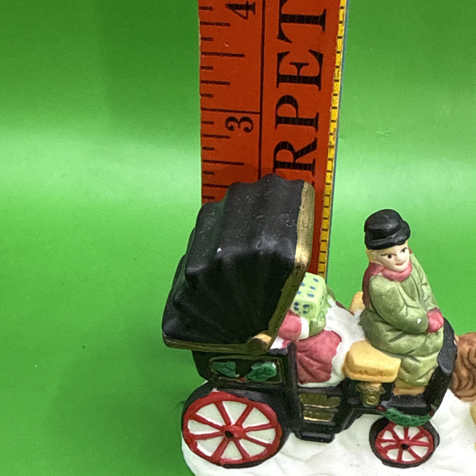 Vintage Horse and Carriage 2.5” Porcelain Accessory Driver with Town Lady