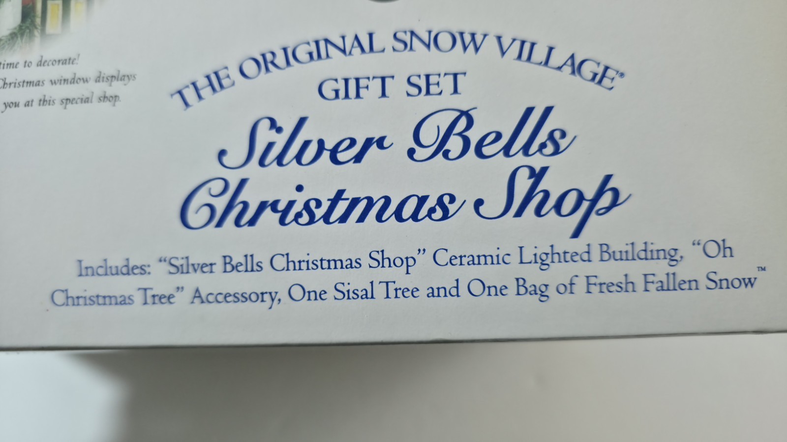 Dept 56 Silver Bells Christmas Shop Snow Village #55040 Gift Set Works, Complete