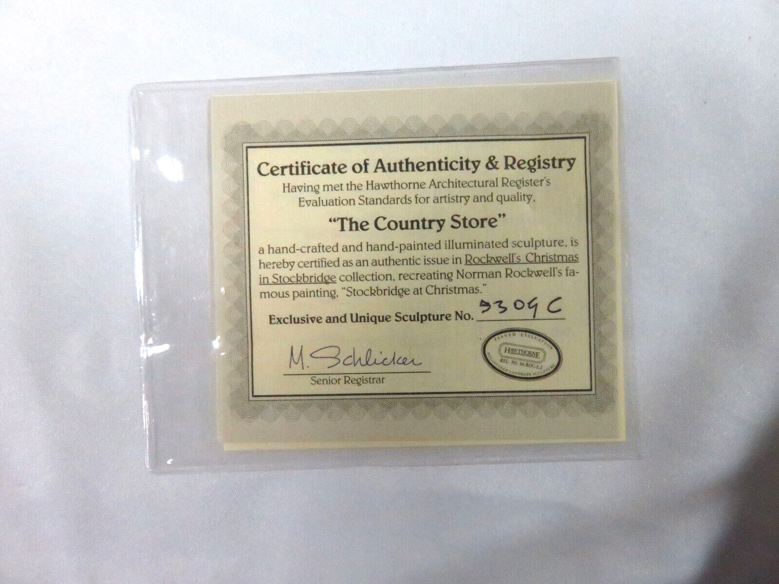 Hawthorne Porchlight Collection The Country Store 1995 #79842 – NEW IN BOX