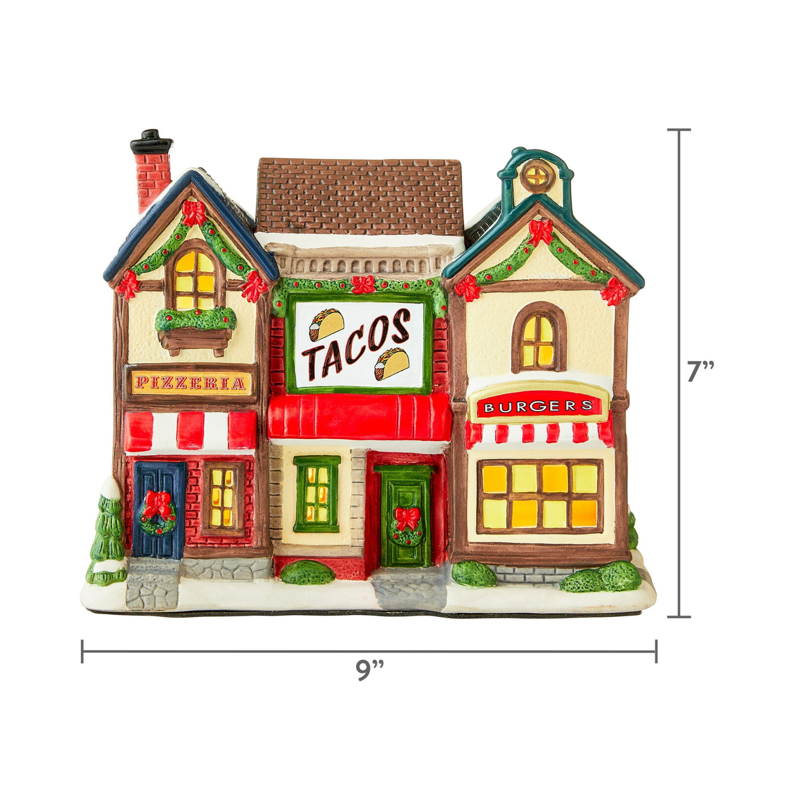 Holiday Time 2024 Village Food Shops Vintage Victorian 50308 Pizza Tacos Burgers