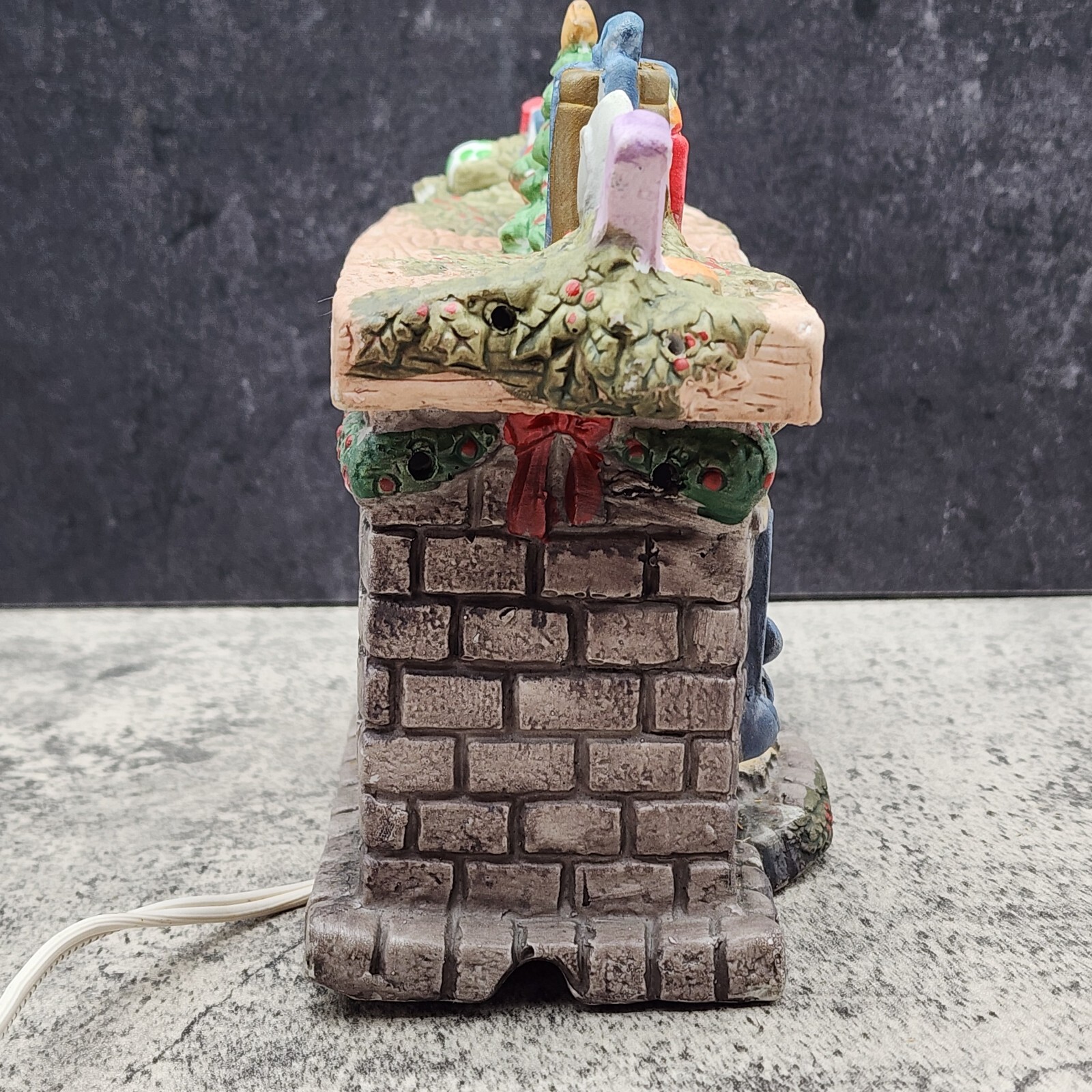 St Nicholas Square Village Christmas Accessory Lighted Fireplace *WORKS*