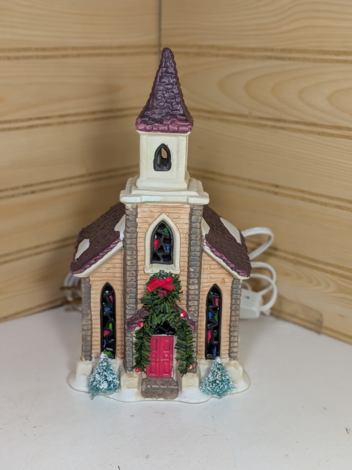 Vintage 1994 Lighted Christmas Village Church Seasonal Specialties Co. Tested