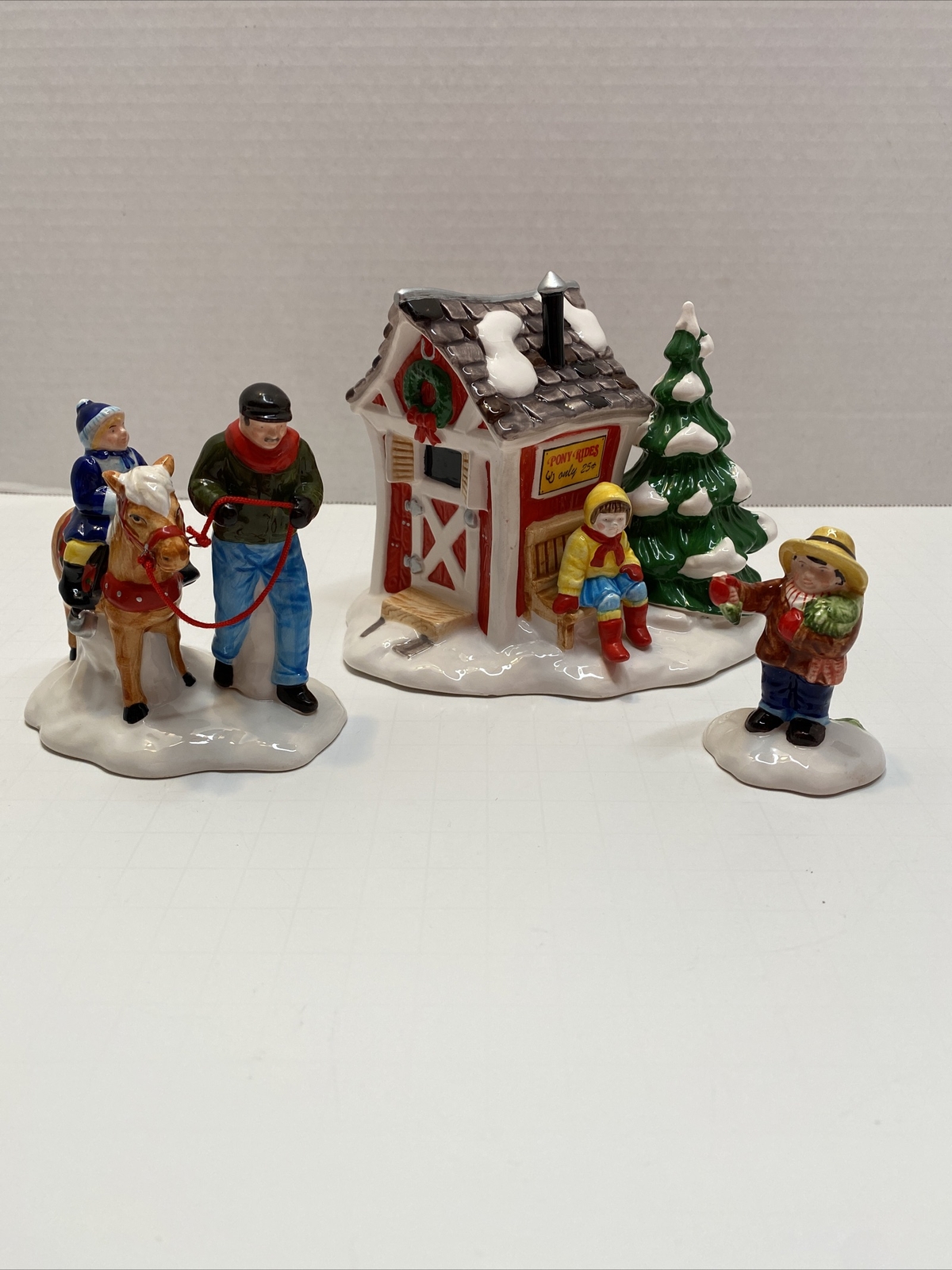 THE ORIGINAL DEPARTMENT 56 SNOW VILLAGE PINT SIZE PONY RIDES #5453-4 SET OF 3