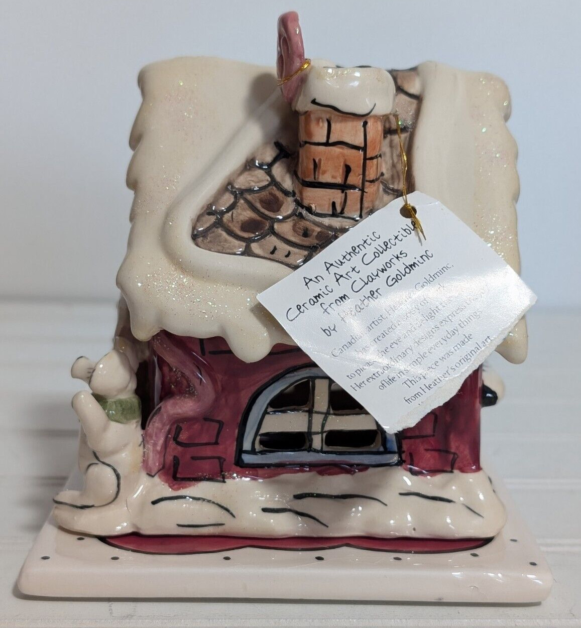 Blue Sky Christmas Ceramic Mouse House Tealight Christmas by Heather Goldminc 01