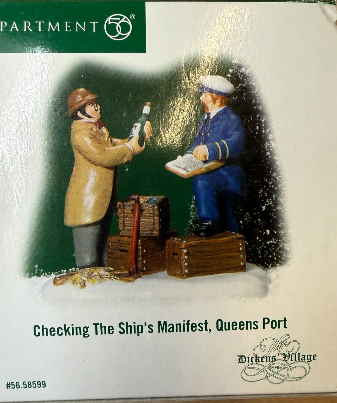 Department 56 Dickens Village Checking The Ship’s Manifest Queens Port #56.585