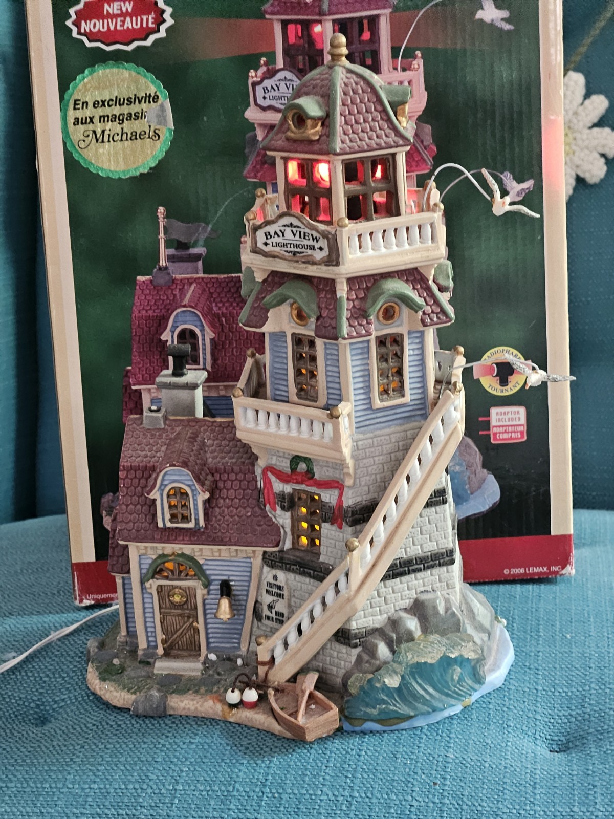 LEMAX Christmas Village BAY VIEW LIGHTHOUSE Rotating Light 2006