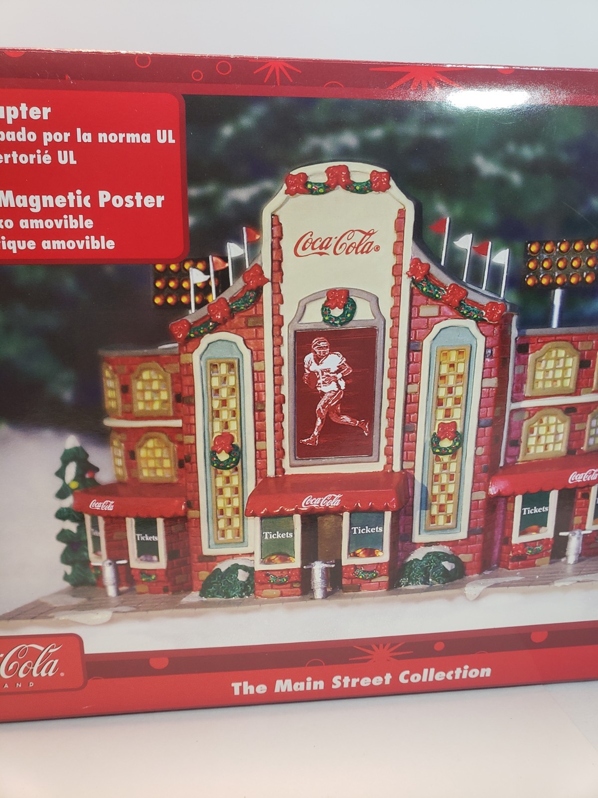 Coca Cola Main Street Collection 2007 Lighted Baseball Football Stadium New