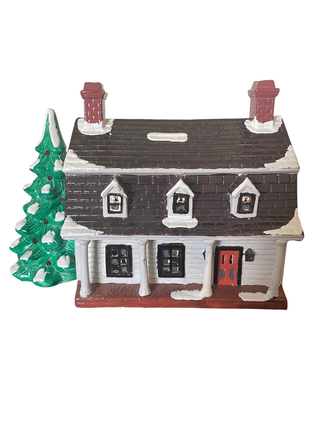 Vintage Lighted Christmas Village 1986 Yuletide Dutch Colonial House 7 5/8” Tall