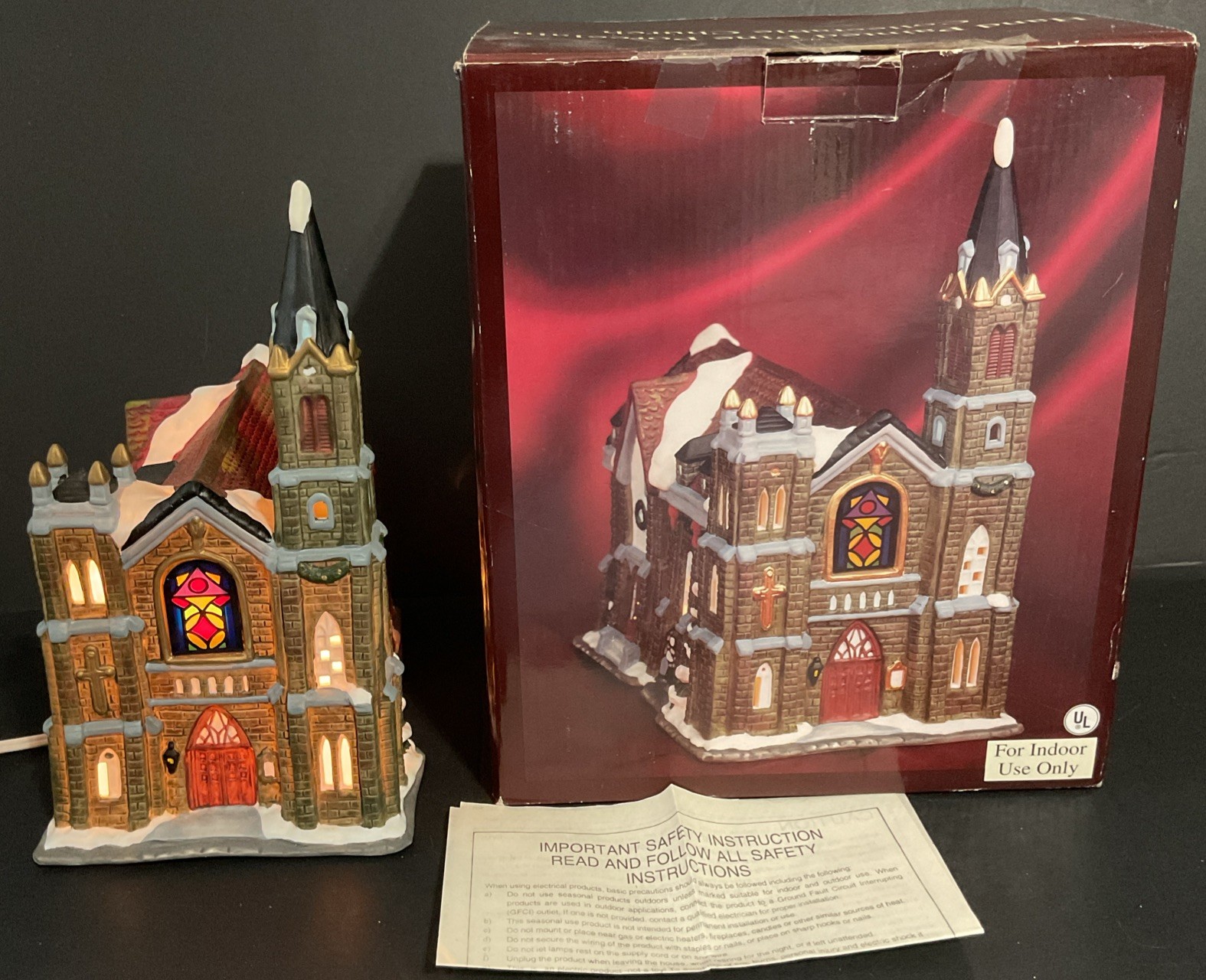 Galleria Hand Painted Fine Porcelain Church Original Box Instructions