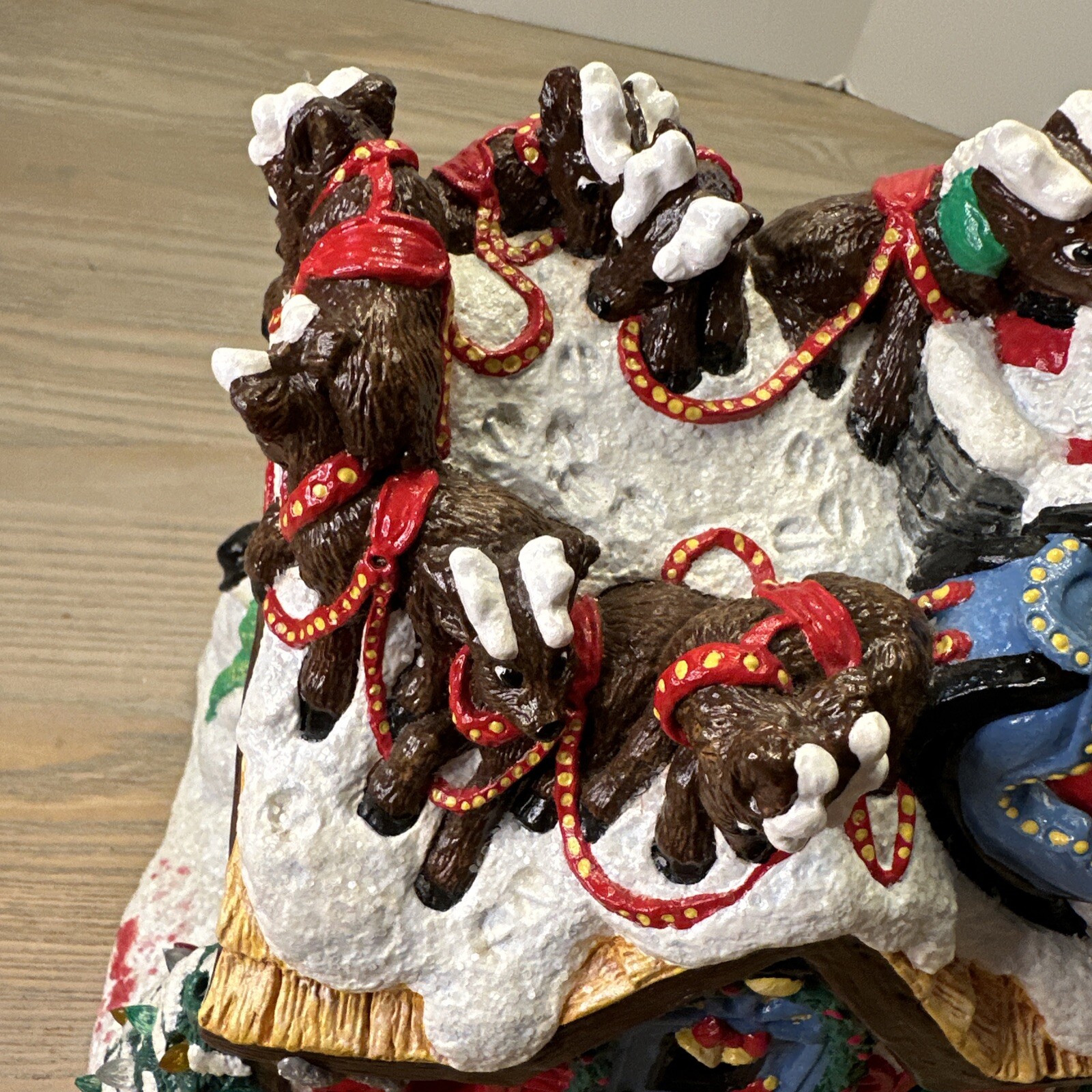 Vtg Christmas House “Up on the House Top” Santa Reindeer Snowman Plastercraft