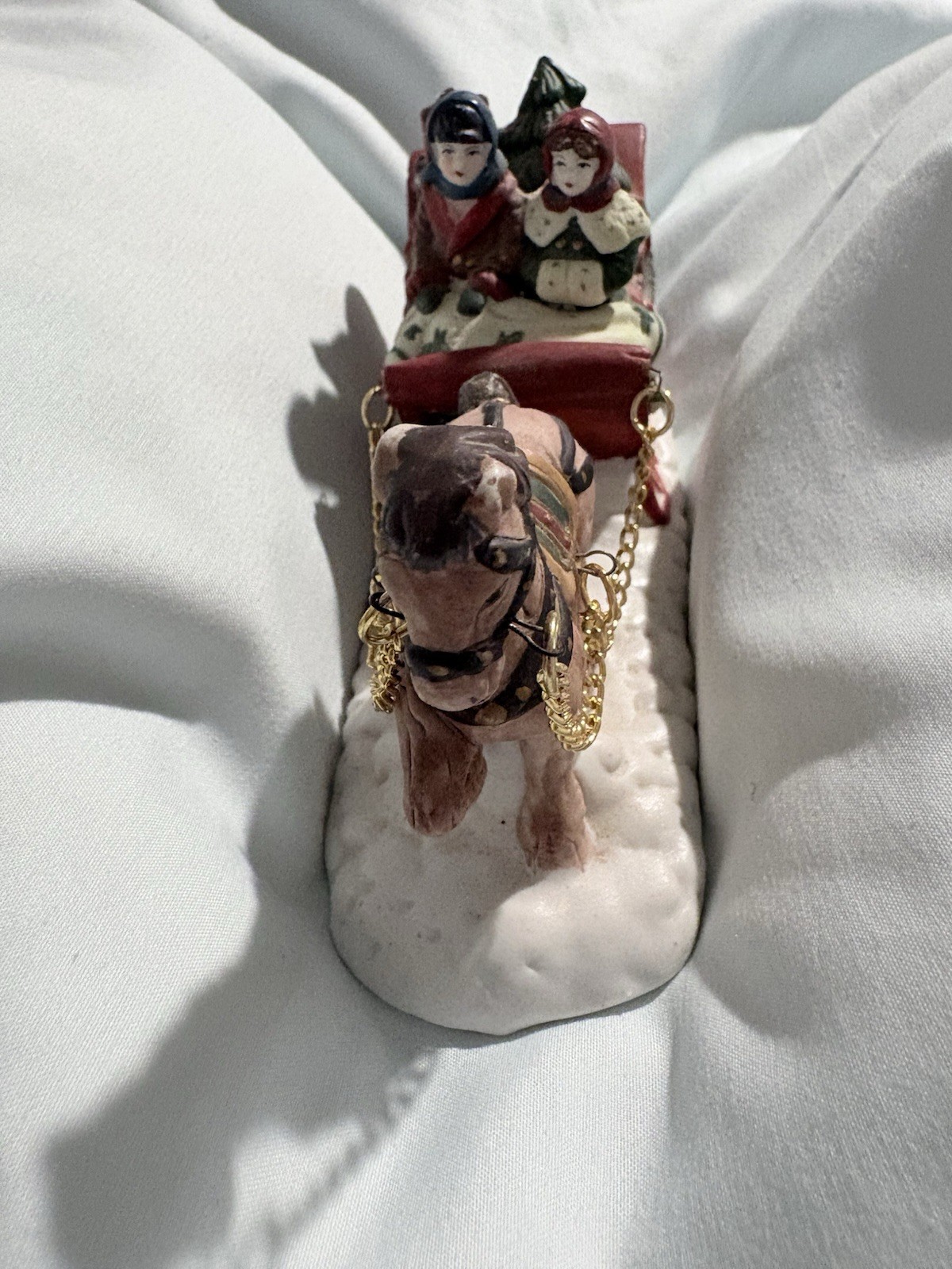 Vtg Christmas Village Accessory – Horse Drawn Carriage