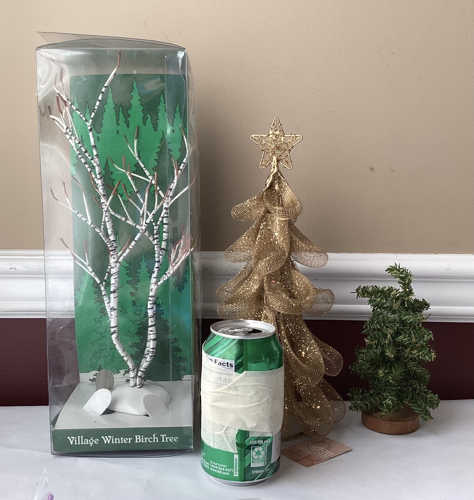 VTG 22-piece Lot Of Vintage Christmas Village Trees, Bushes & Fresh Fallen Snow