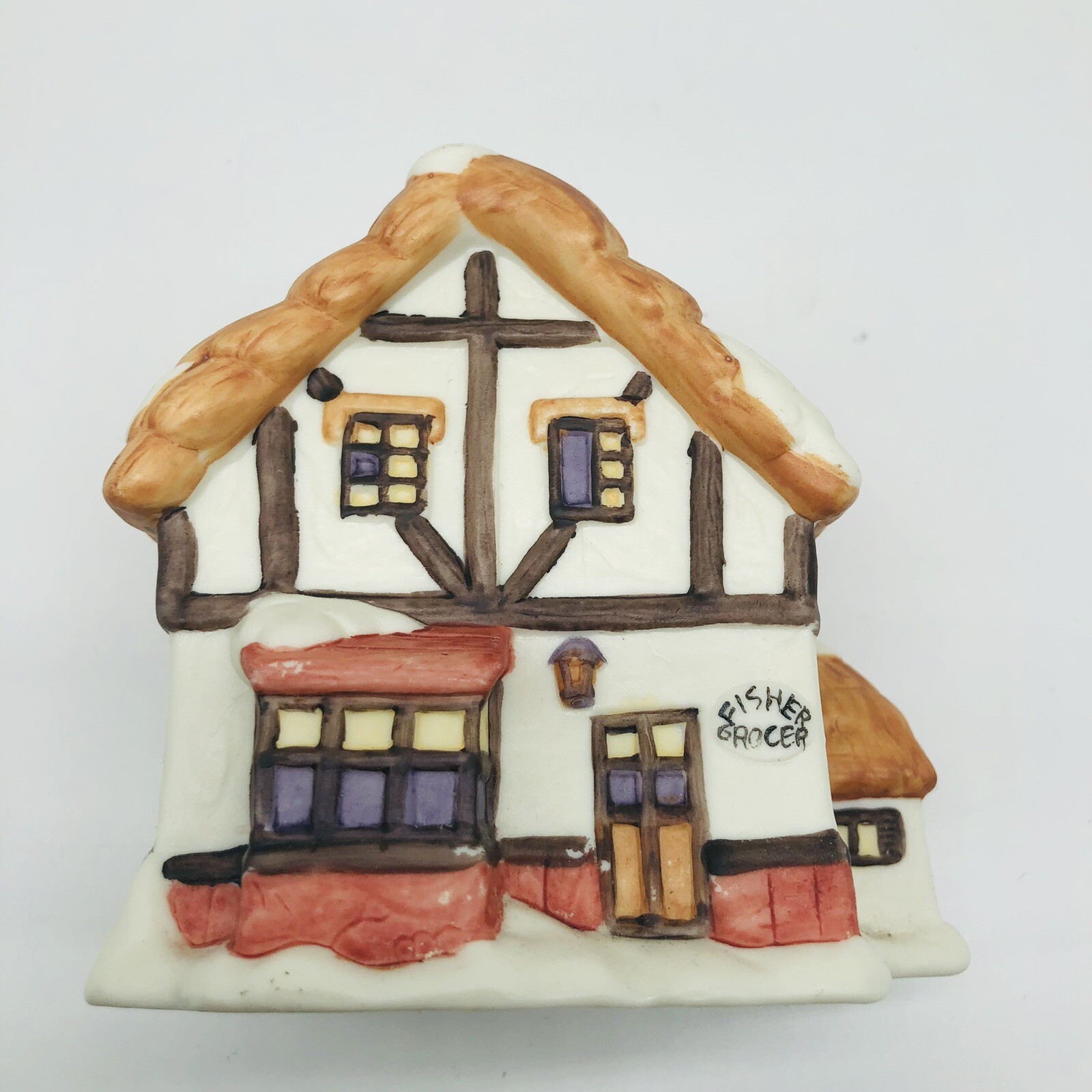 Dickens’ Village Cottage Fisher Grocer House Shop Town Vintage 1987 Light Up A1