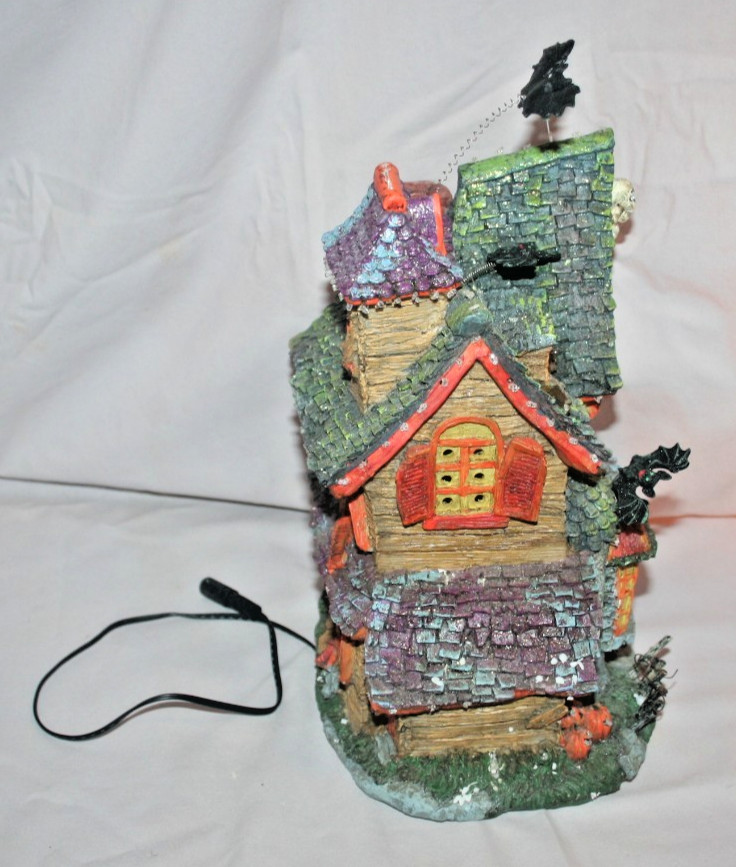 2001 Department 56 Halloween Haunted House w/Fiber Optic Lighting – *Works* IOB