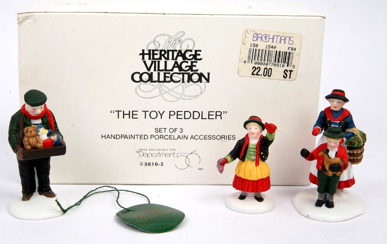 Department 56 Heritage Village Accessories 5616-2 Toy Peddler Set of 3 in Box