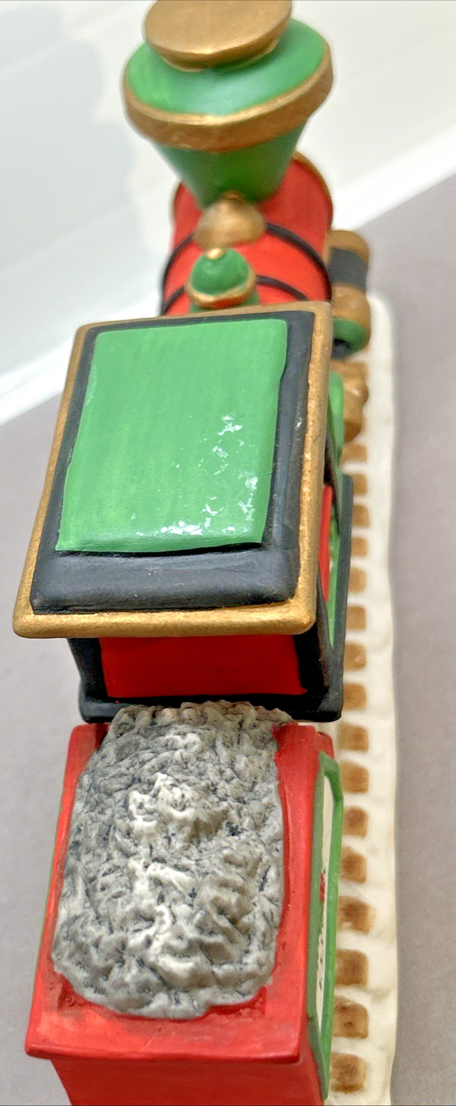 3 pc Holiday Christmas Express Train Car Village Porcelain Ceramic Caboose