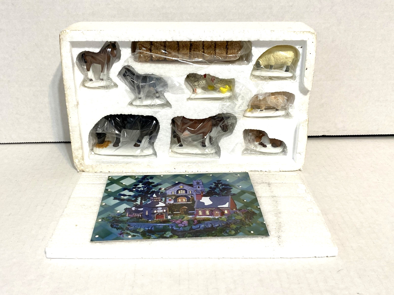 Department 56 Heritage Village Collection Farm Animals Set Horse Pig Cow