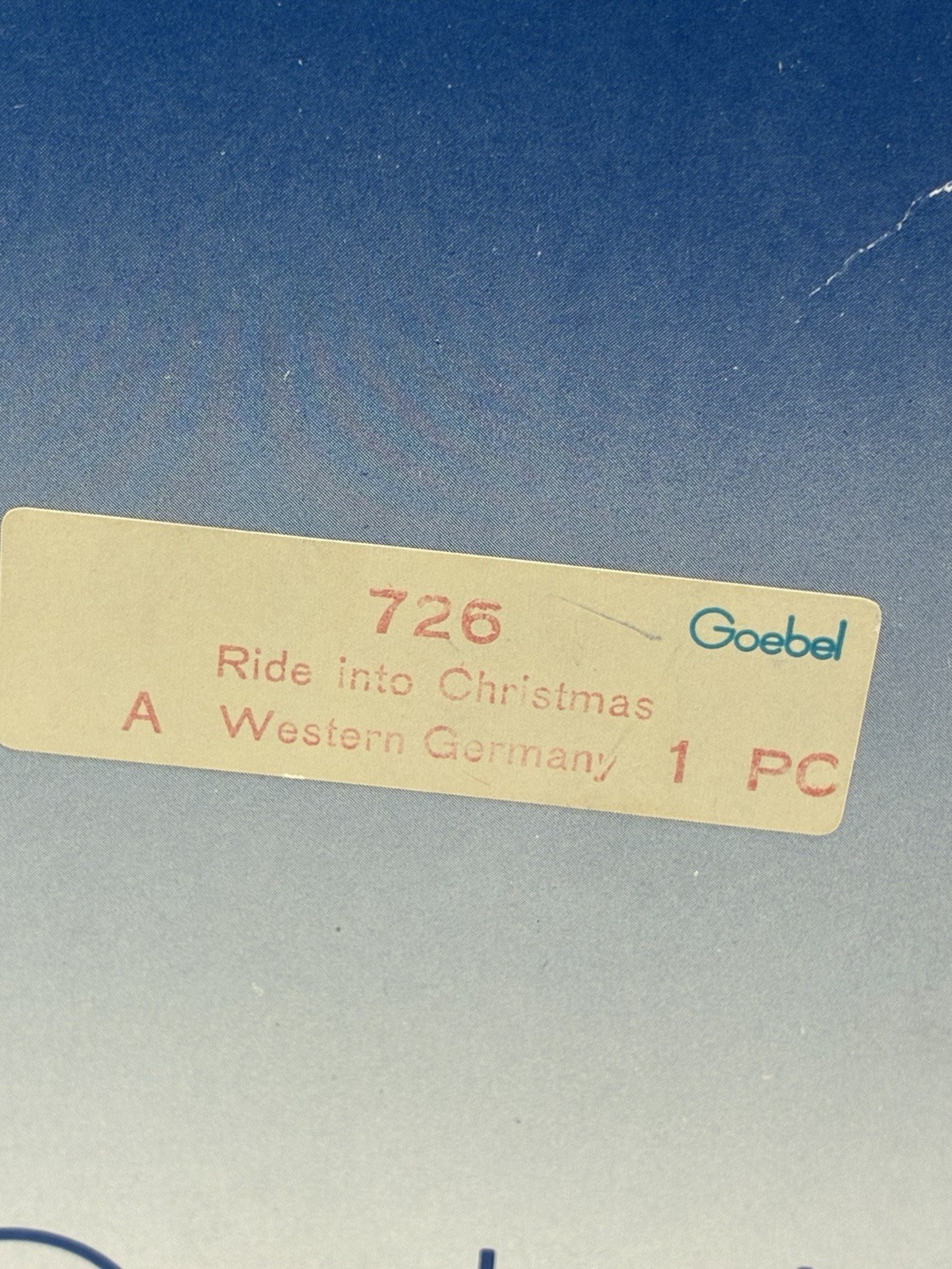 Goebel 726 Ride Into Christmas Nativity Hut Stable Luminary Western Germany IOB