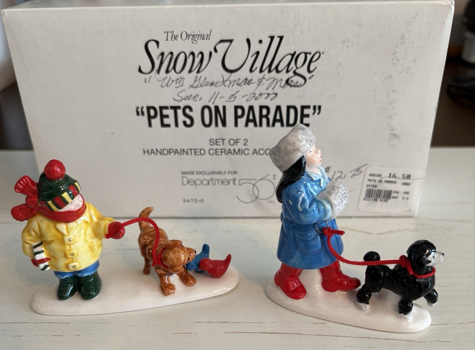 Dept 56 The Original Snow Village “PETS ON PARADE” #5472-0 Set of 2