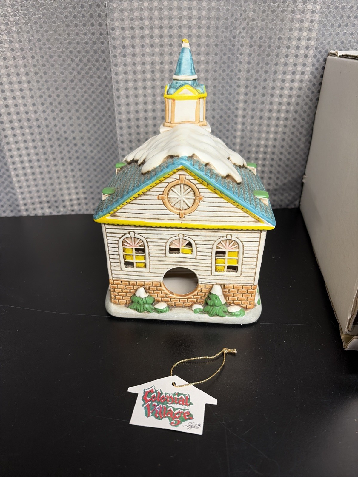 Vintage 1986 Colonial Village Lefton Church- No Light W/Tag And Original Box