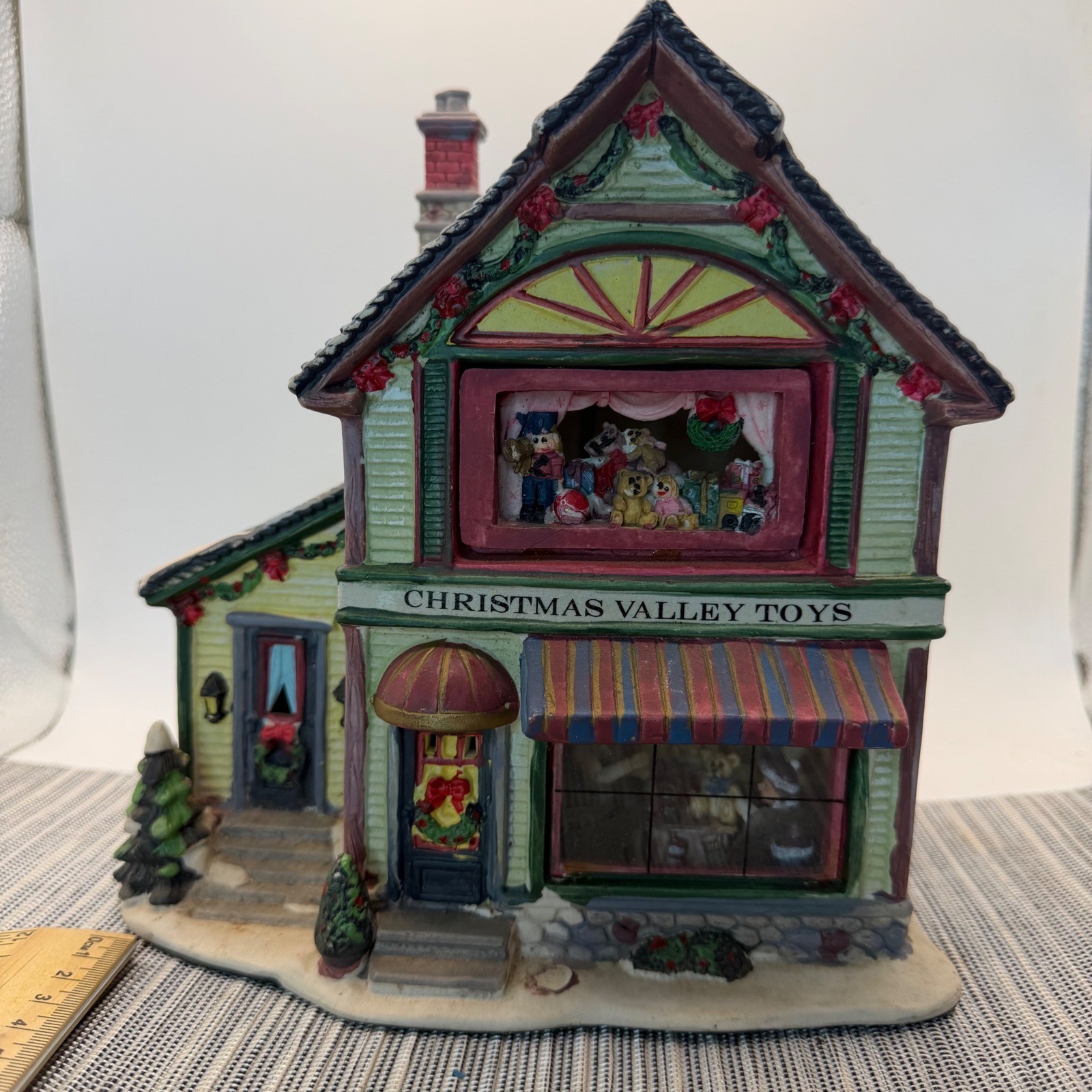 Christmas Valley Toys Village Building Ceramic Hand Painted Toy Shop Decor READ