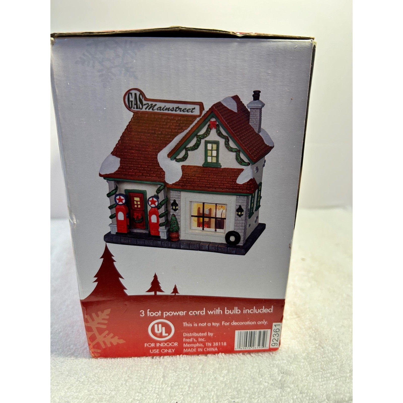 Victorian Traditions Gas Station Mainstreet Illuminated Porcelain Village House