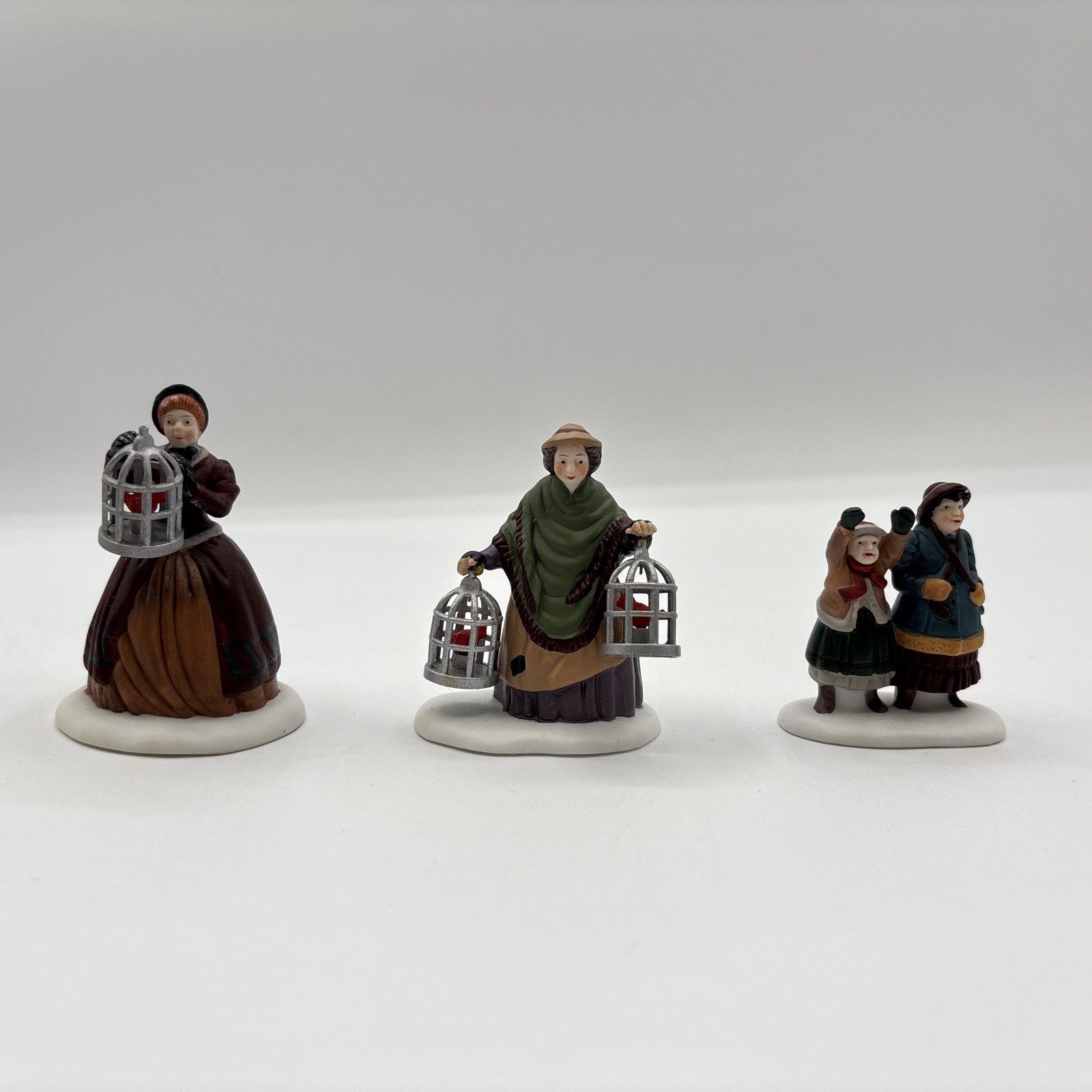 Department 56 1992 Heritage Village Collection The Bird Seller Set Of 3 5803-3
