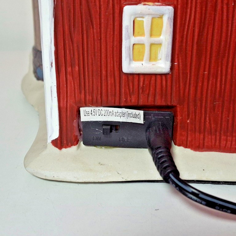 Crosslight Christmas Village Kringle Family Farm Red Barn ~ LED Lights, 8″ Tall
