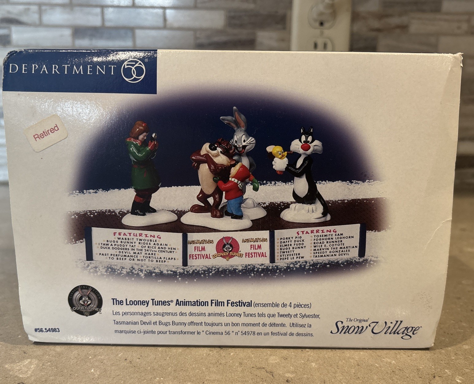 1999 Dept 56 “Looney Tunes Animated Film Festival” Bugs Taz Tweety Sylvester-NEW