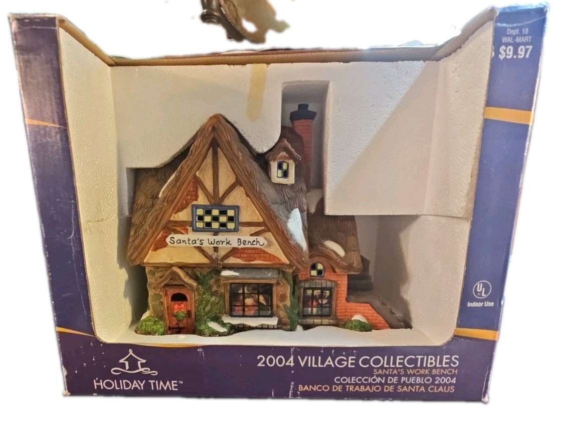 2004 Disc Holiday Time Village Collectibles “Santa’s Work Bench” Village House
