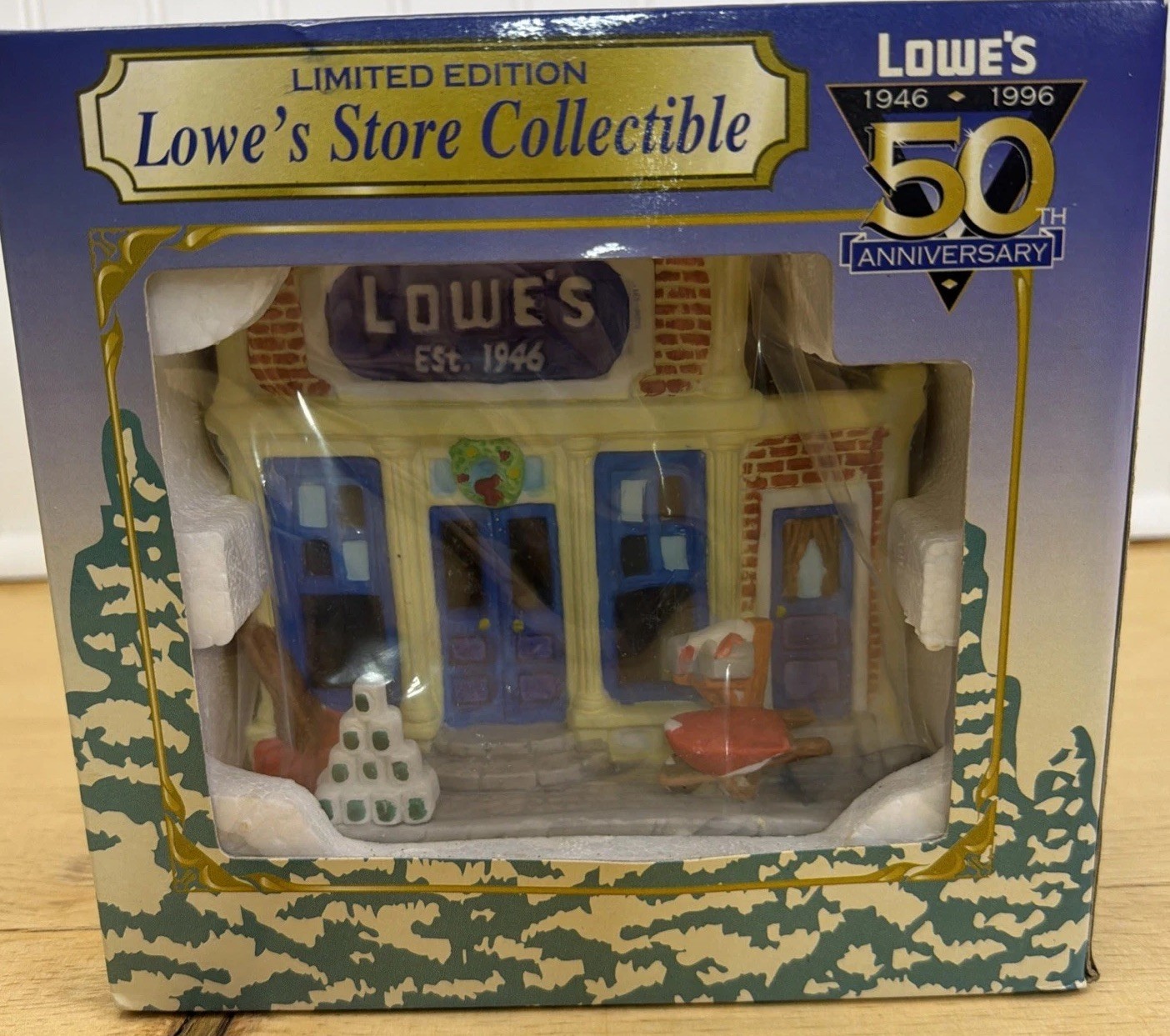 50th Anniversary Ltd Edition LOWES Christmas Village w/Interior Scene with Box