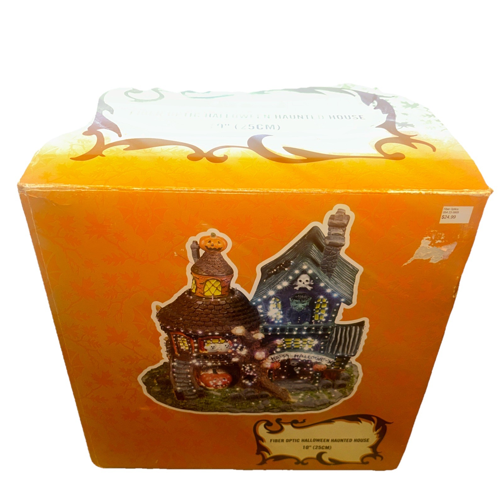 Fiber Optic Halloween Haunted House 10’’ Friday The 31st Box Spin Pumpkin Works