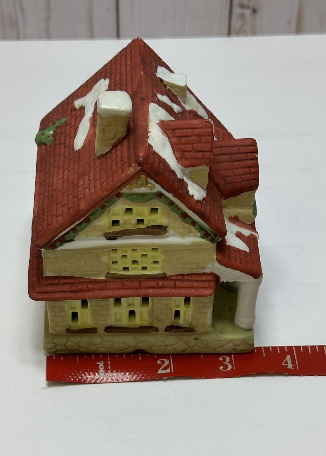 Vintage Christmas 1995 Santas Best Porcelain Holiday Village Broken Chimney