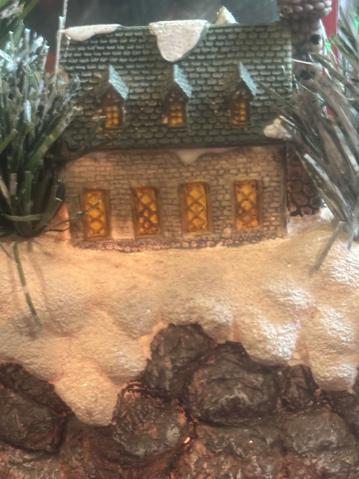 Puelo Fiber Optic Color Changing Christmas Village Vintage Christmas Decor
