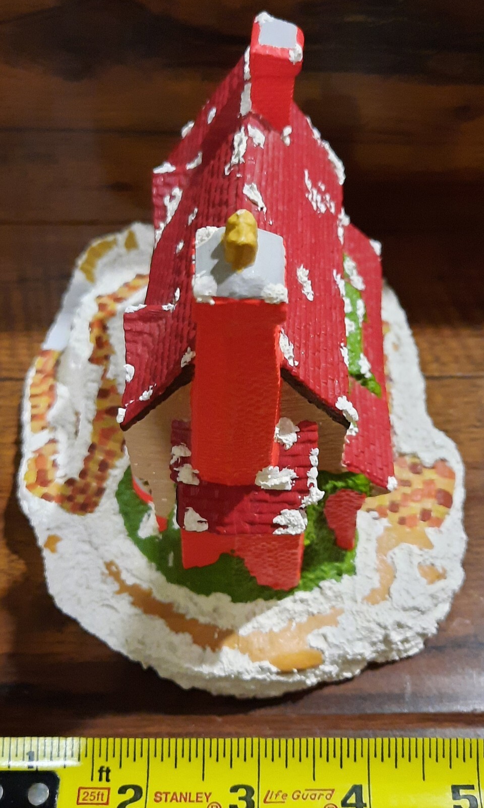 Christmas Village Hand-Painted Ceramic Bisque Wine Shop Light-Up Collectible