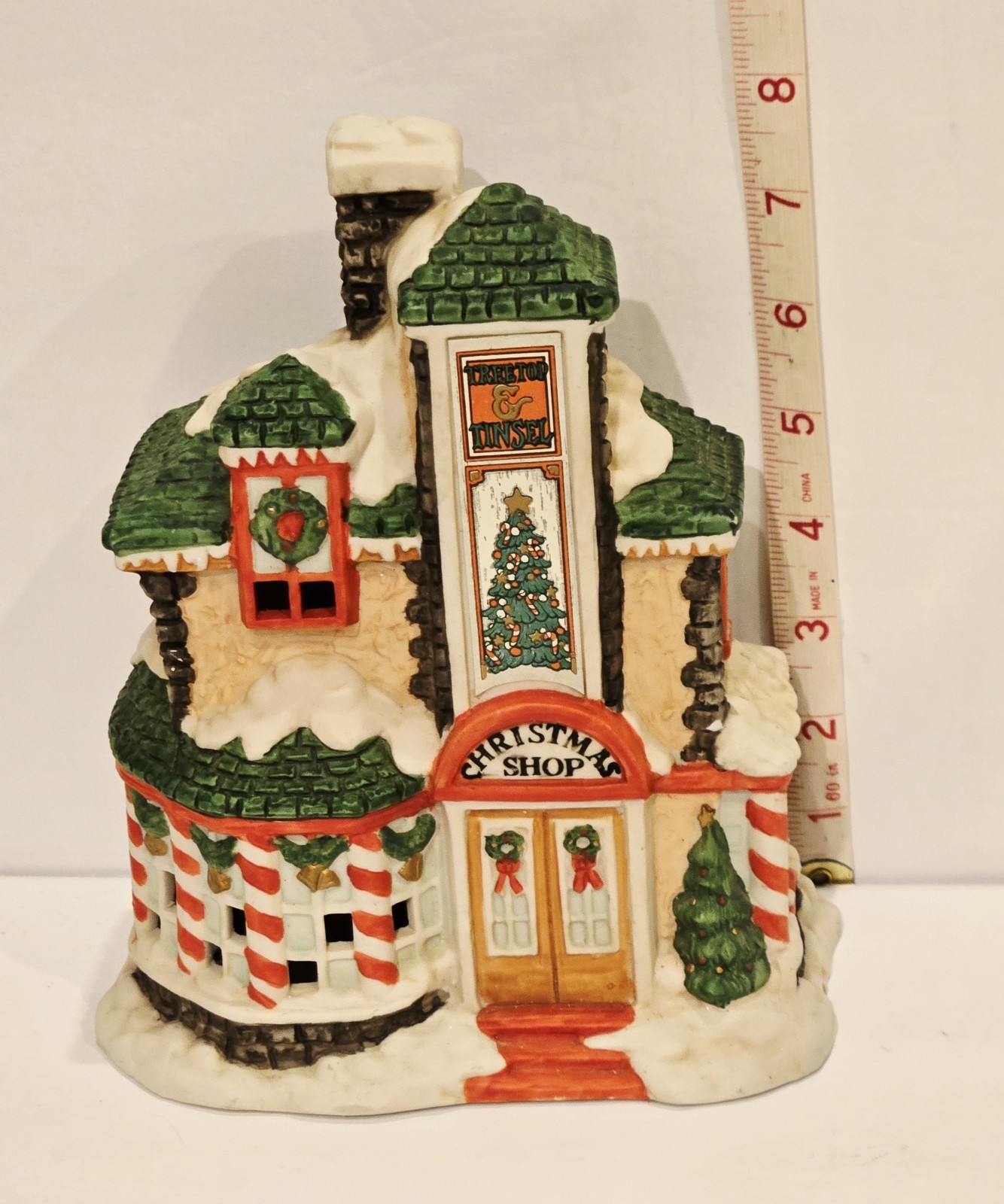Vintage Mercuries Porcelain Christmas Shop House 1992 *READ DESCRIPTION*