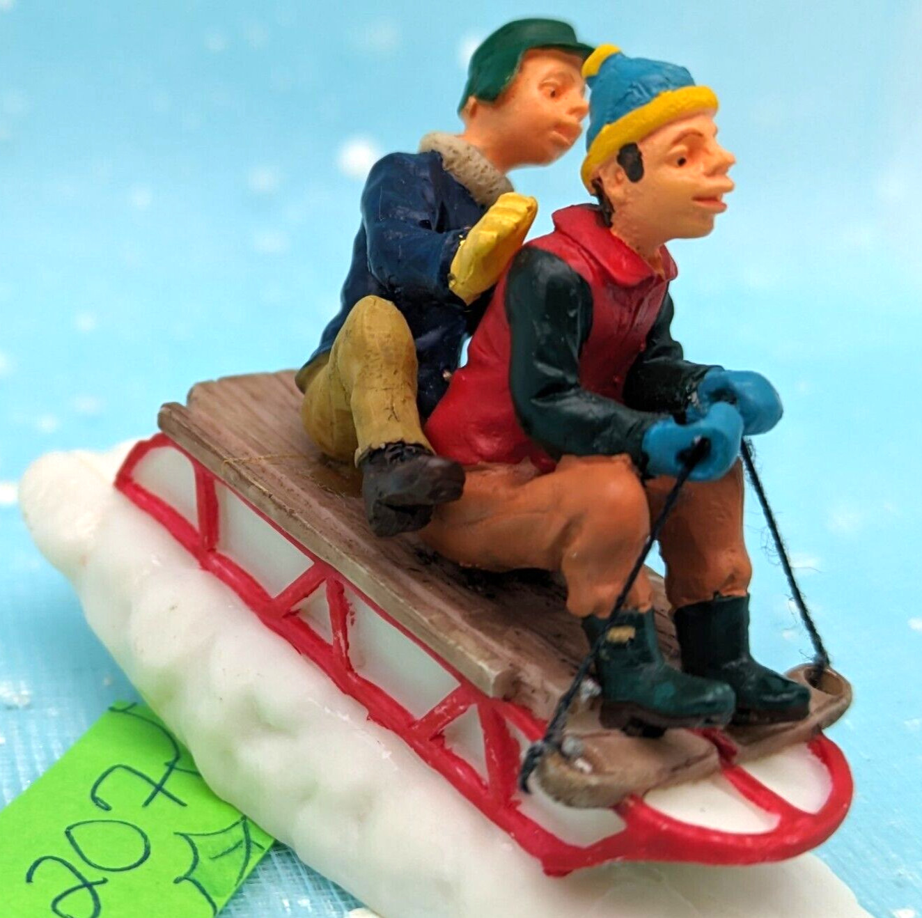 Lemax Sledding Gramps boy Grandpa 92359 Christmas Village Figure NO BOX INV207