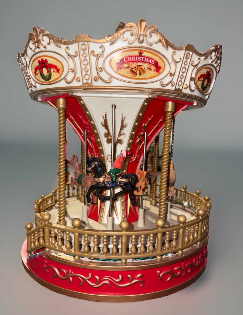 Wizardi Christmas Carousel Decoration. Animated Christmas Village