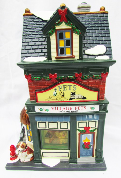 Dept 56 Village Pets Sales & Service Snow Village #56.55365 with box +light cord