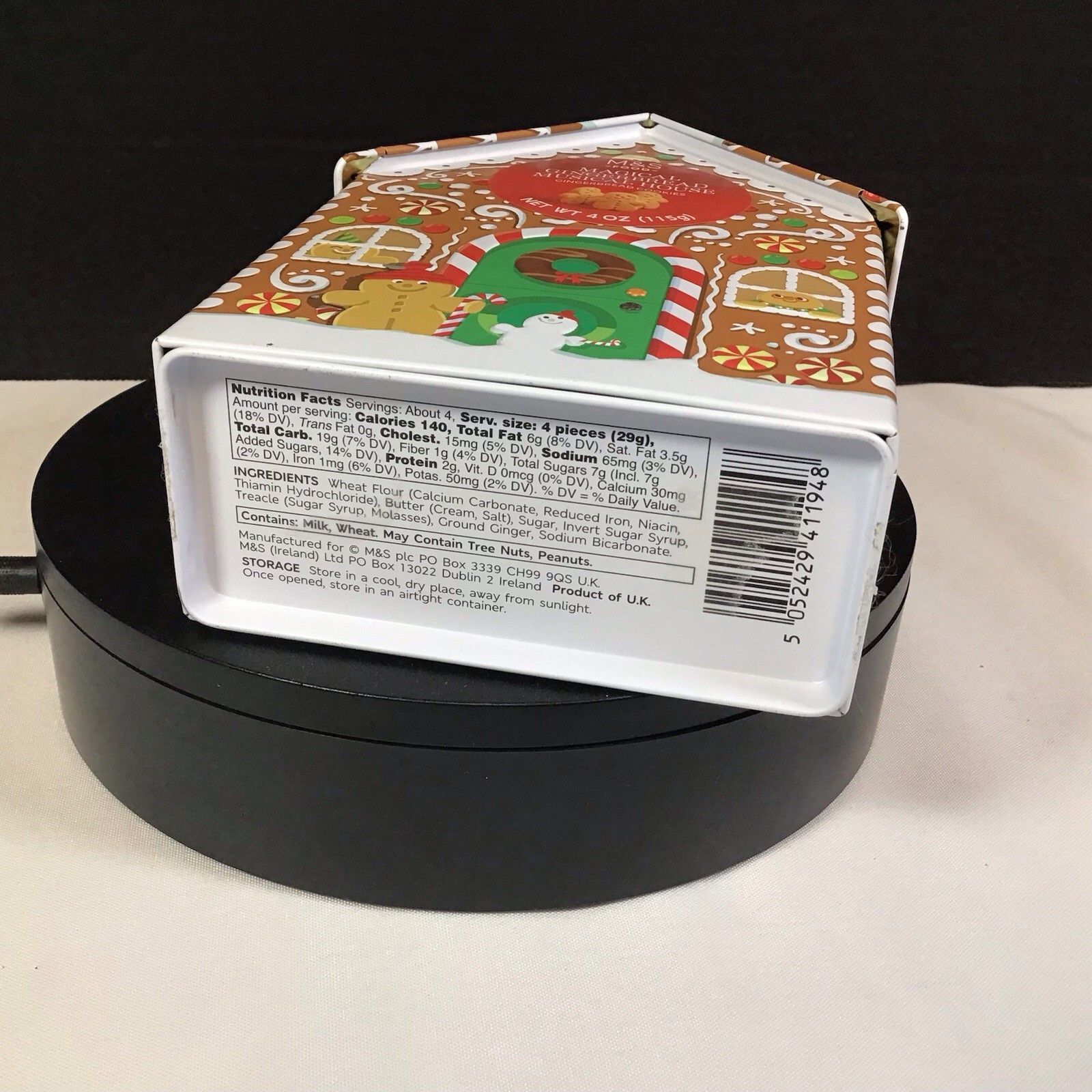 Marks And Spencer M&S Wind Up Musical Gingerbread House Tin Box Only
