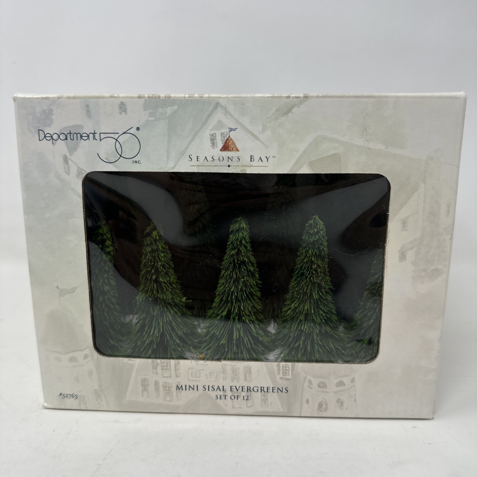 Lot Of 12 Department 56 Seasons Bay Mini Sisal Evergreens Tree (4 missing Base)