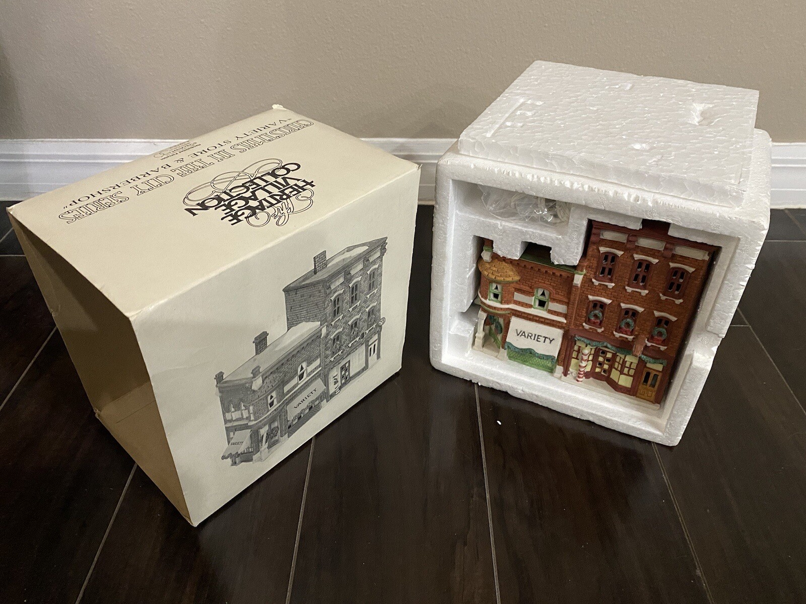 Christmas – DEPT. 56 – VARIETY STORE AND BARBERSHOP – Original Box Retired