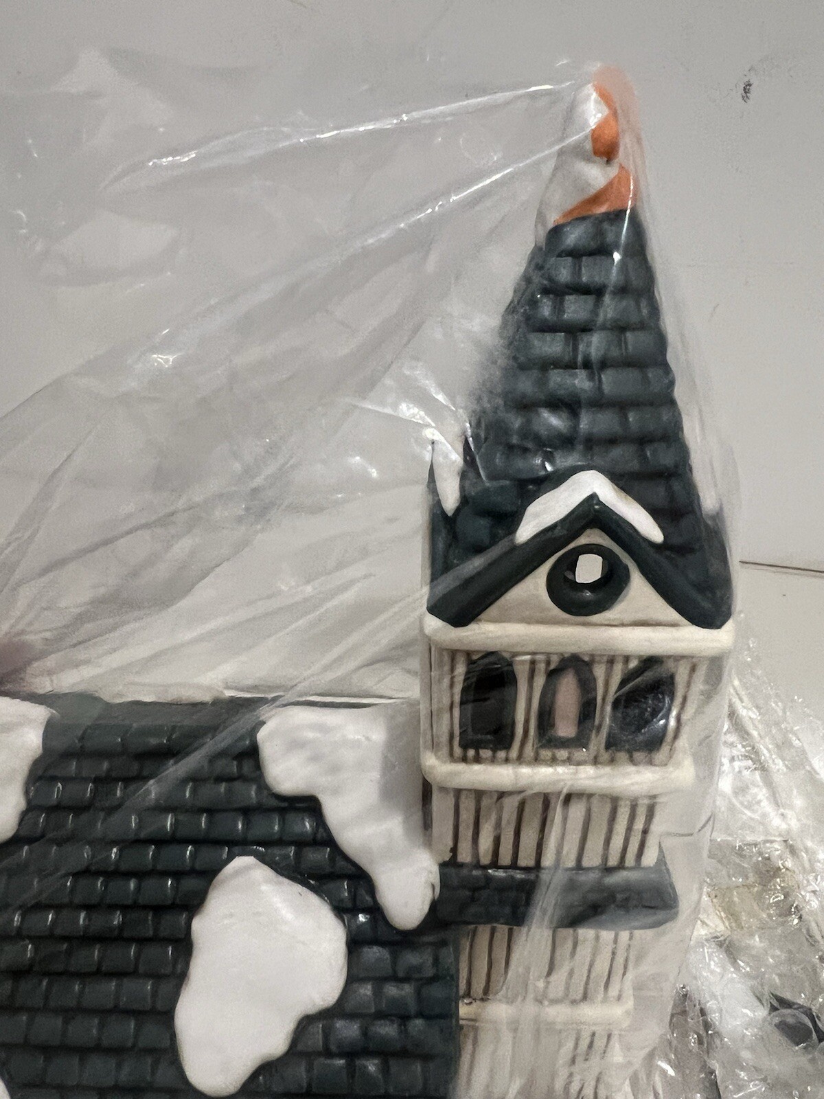 Colonial Village Lighted Church Lefton China 1989 Hand Painted Byron Wood #07333