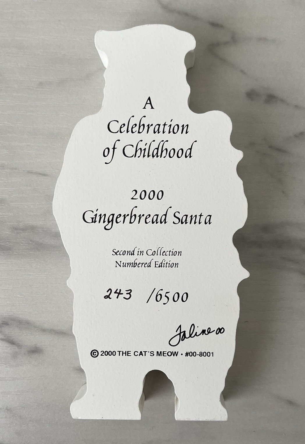 Cat’s Meow Gingerbread Santa Christmas 2000 Celebration of Childhood Numbered