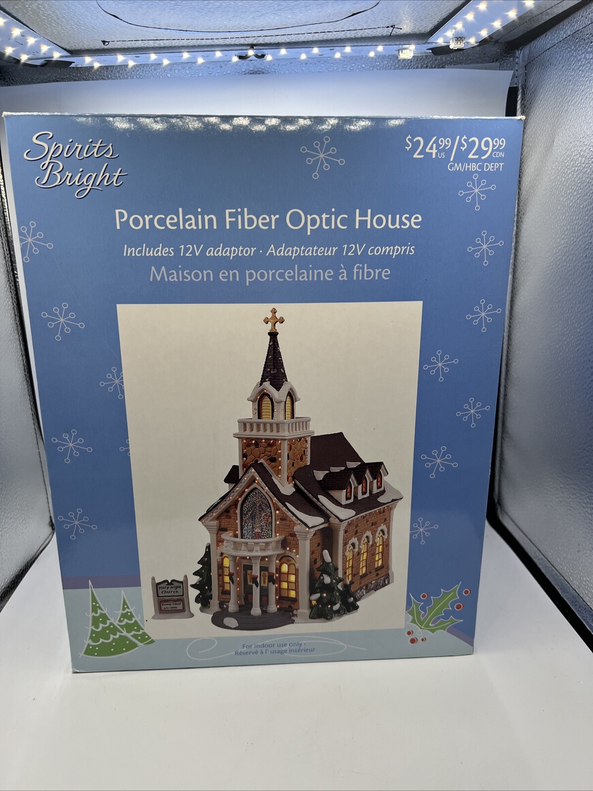 Spirit Bright Porcelain Fiber Optic House Church Brand New