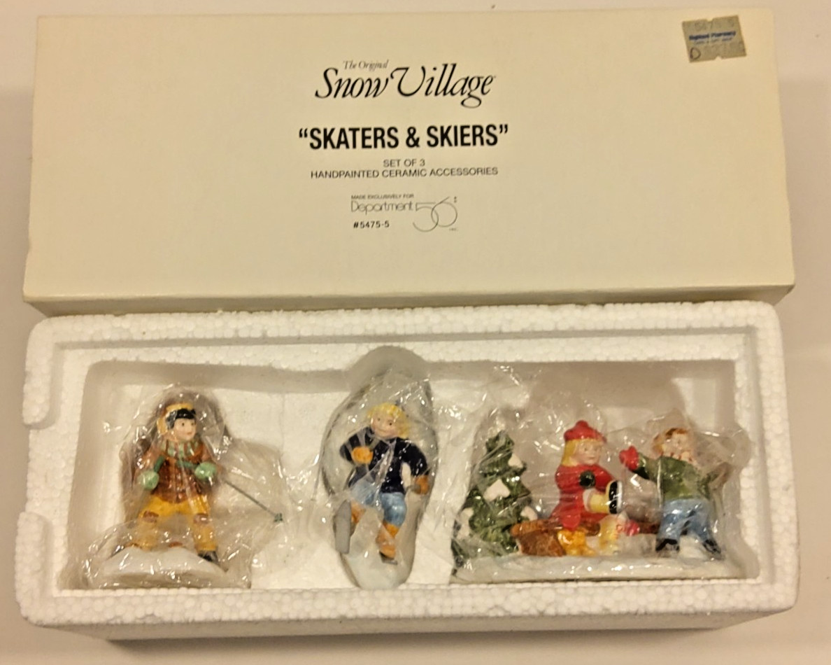 Dept 56 Snow Village “Skaters & Skiers” ST/3 #56.54755 Retired Brand New in Box