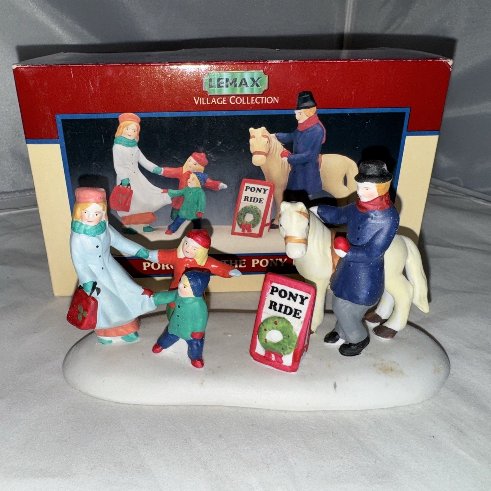 Lemax Village Porcelain The Pony Ride Figurine 1997 Christmas Garden 6″ x 3.5″