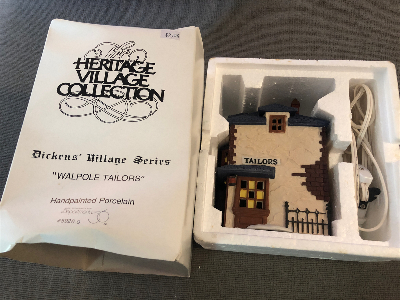 🔥Dept 56 “Walpole Tailors” Dickens Village Series #5926-9 Retired Hand painted