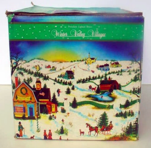 Winter Valley Villages Porcelain Train Station Christmas Lighted House Vintage