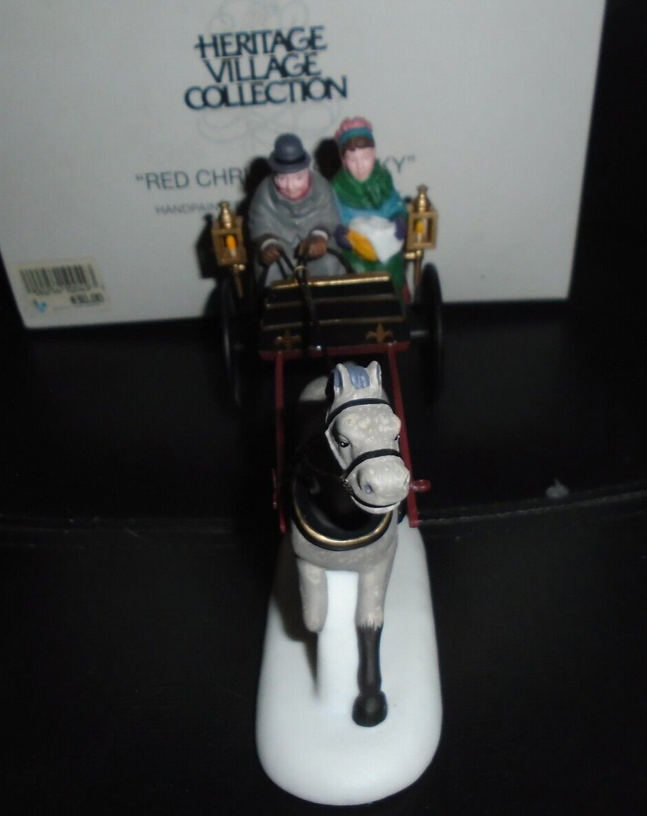 UIB DEPT 56 RED CHRISTMAS SULKY #58401 HERITAGE VILLAGE